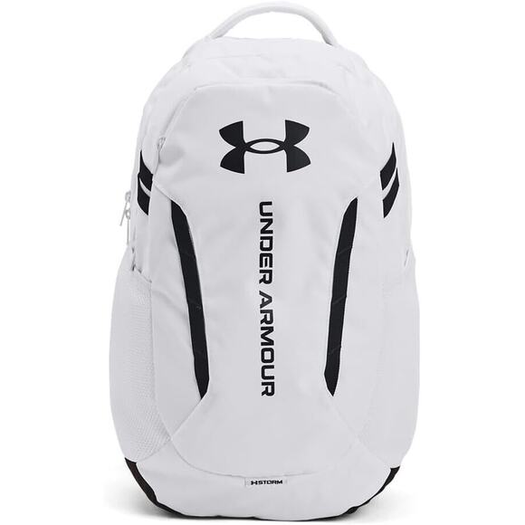 Under Armour UA Hustle 6.0 16" Laptop Backpack Unisex Adult OSFA White Black - Picture 1 of 7